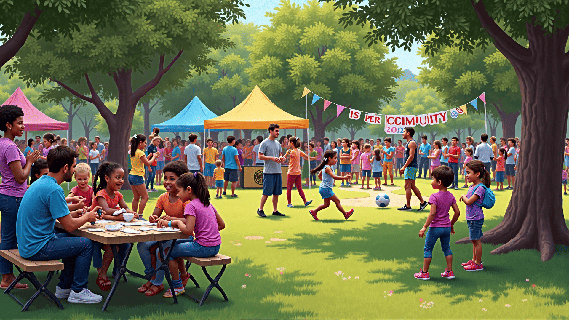 Community gathering at local event