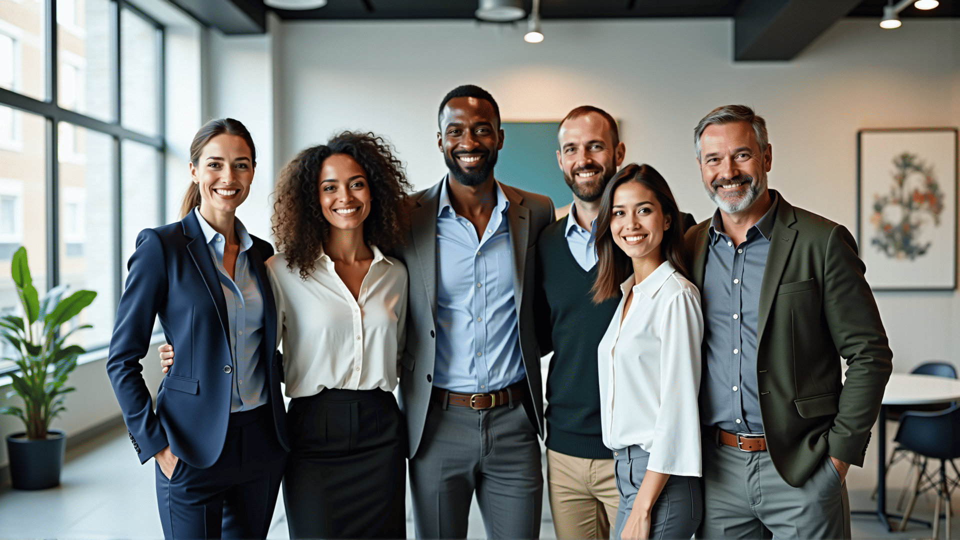 Team photo in office